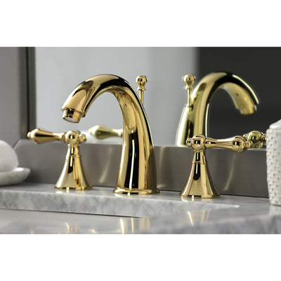 Elements of Design ES2972AL Widespread Bathroom Faucet with Brass Pop-Up, Polished Brass