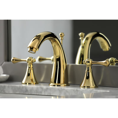 Elements of Design ES2972BL Widespread Bathroom Faucet with Brass Pop-Up, Polished Brass