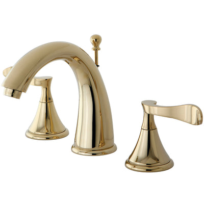 Elements of Design ES2972CFL Widespread Bathroom Faucet with Brass Pop-Up, Polished Brass