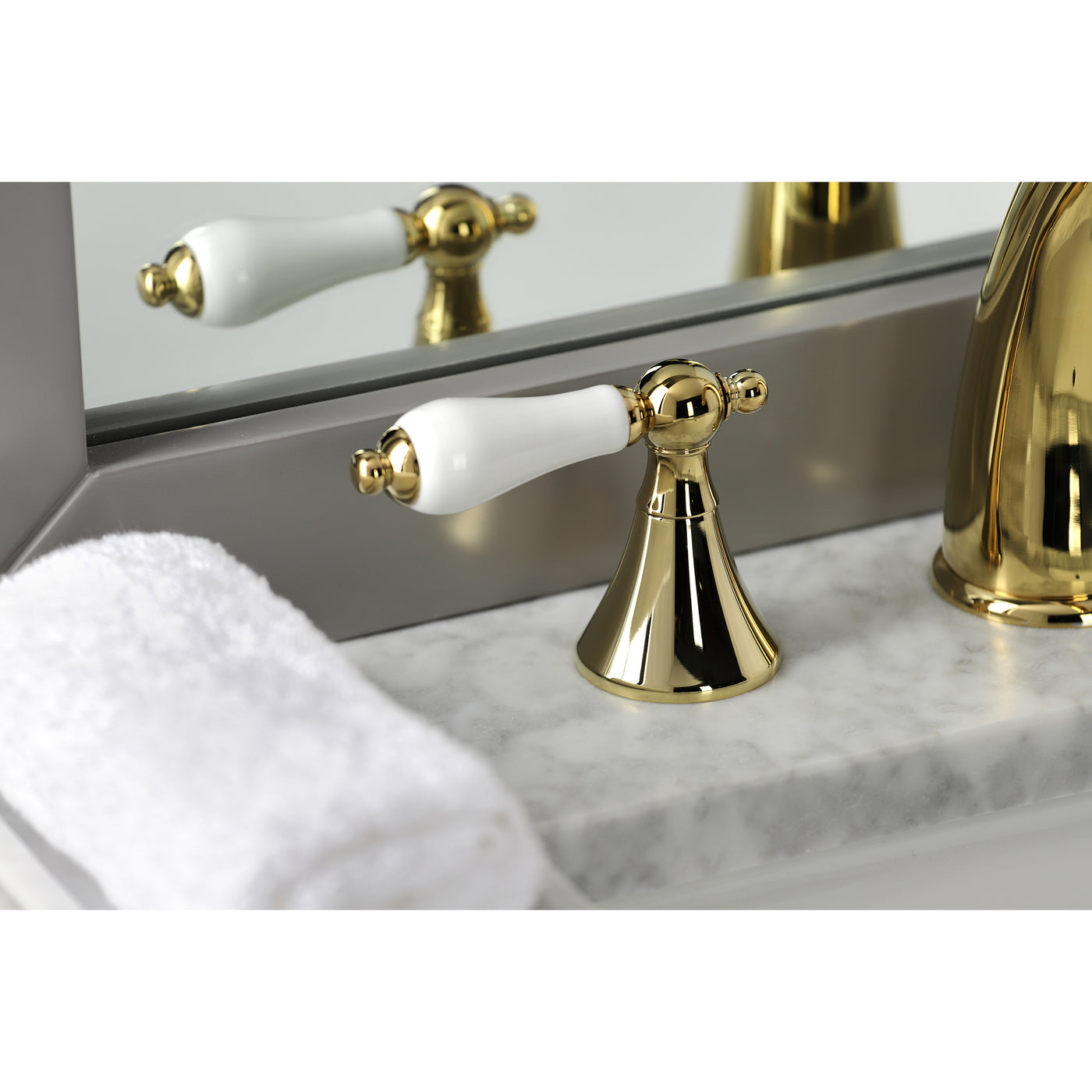 Elements of Design ES2972PL Widespread Bathroom Faucet with Brass Pop-Up, Polished Brass