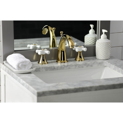 Elements of Design ES2972PX Widespread Bathroom Faucet with Brass Pop-Up, Polished Brass