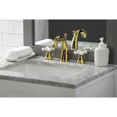 Elements of Design ES2972PX Widespread Bathroom Faucet with Brass Pop-Up, Polished Brass