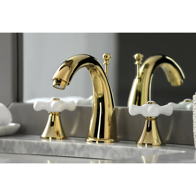 Elements of Design ES2972PX Widespread Bathroom Faucet with Brass Pop-Up, Polished Brass