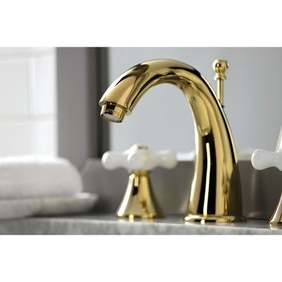 Elements of Design ES2972PX Widespread Bathroom Faucet with Brass Pop-Up, Polished Brass