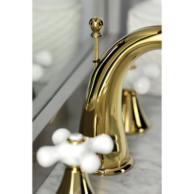 Elements of Design ES2972PX Widespread Bathroom Faucet with Brass Pop-Up, Polished Brass