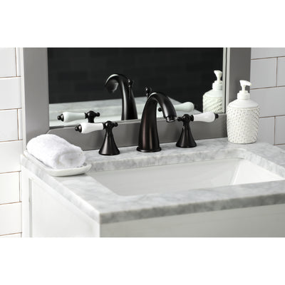 Elements of Design ES2975PL Widespread Bathroom Faucet with Brass Pop-Up, Oil Rubbed Bronze