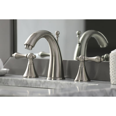 Elements of Design ES2978AL Widespread Bathroom Faucet with Brass Pop-Up, Brushed Nickel
