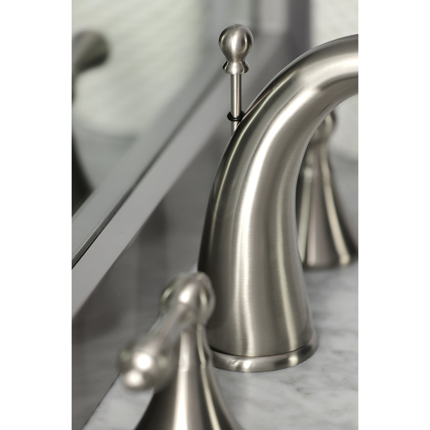 Elements of Design ES2978AL Widespread Bathroom Faucet with Brass Pop-Up, Brushed Nickel