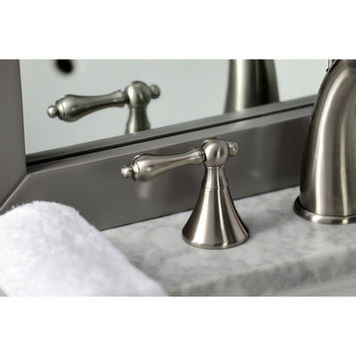 Elements of Design ES2978AL Widespread Bathroom Faucet with Brass Pop-Up, Brushed Nickel
