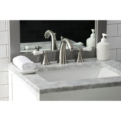 Elements of Design ES2978PL Widespread Bathroom Faucet with Brass Pop-Up, Brushed Nickel