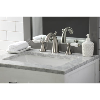 Elements of Design ES2978PL Widespread Bathroom Faucet with Brass Pop-Up, Brushed Nickel