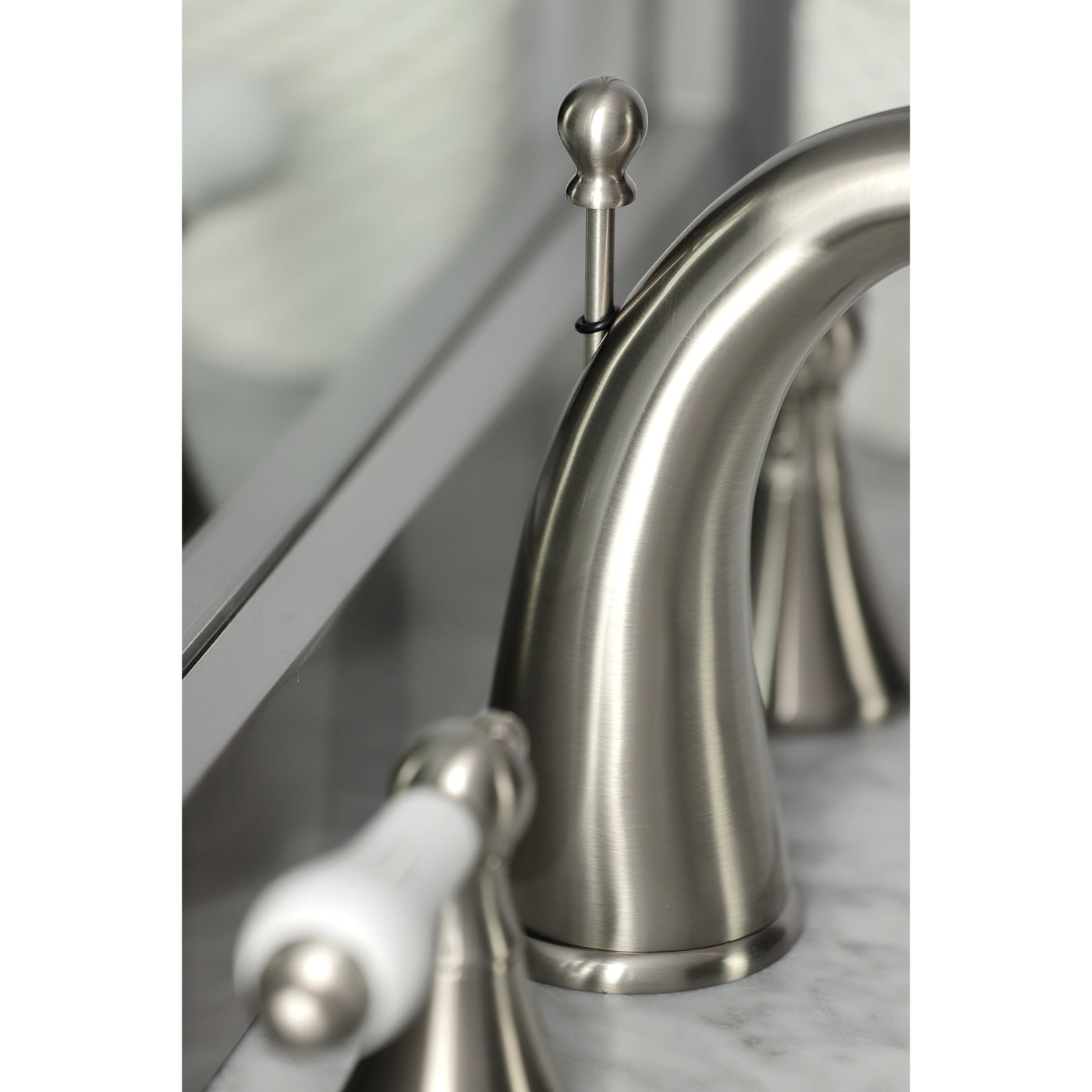 Elements of Design ES2978PL Widespread Bathroom Faucet with Brass Pop-Up, Brushed Nickel