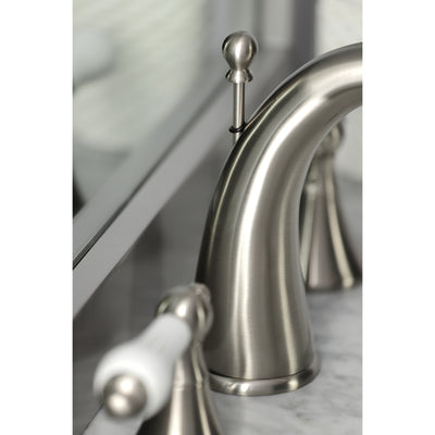 Elements of Design ES2978PL Widespread Bathroom Faucet with Brass Pop-Up, Brushed Nickel