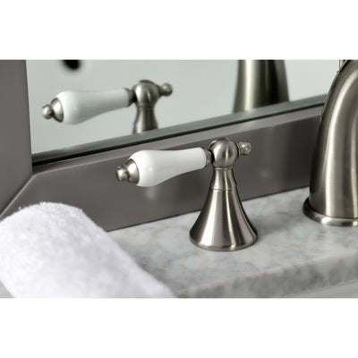 Elements of Design ES2978PL Widespread Bathroom Faucet with Brass Pop-Up, Brushed Nickel