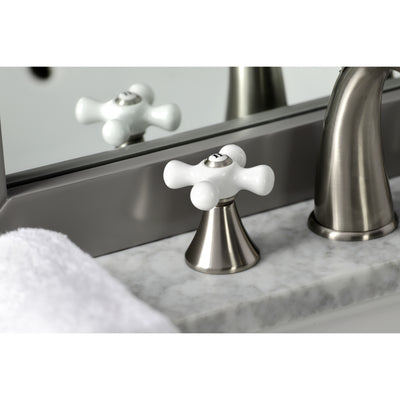 Elements of Design ES2978PX Widespread Bathroom Faucet with Brass Pop-Up, Brushed Nickel