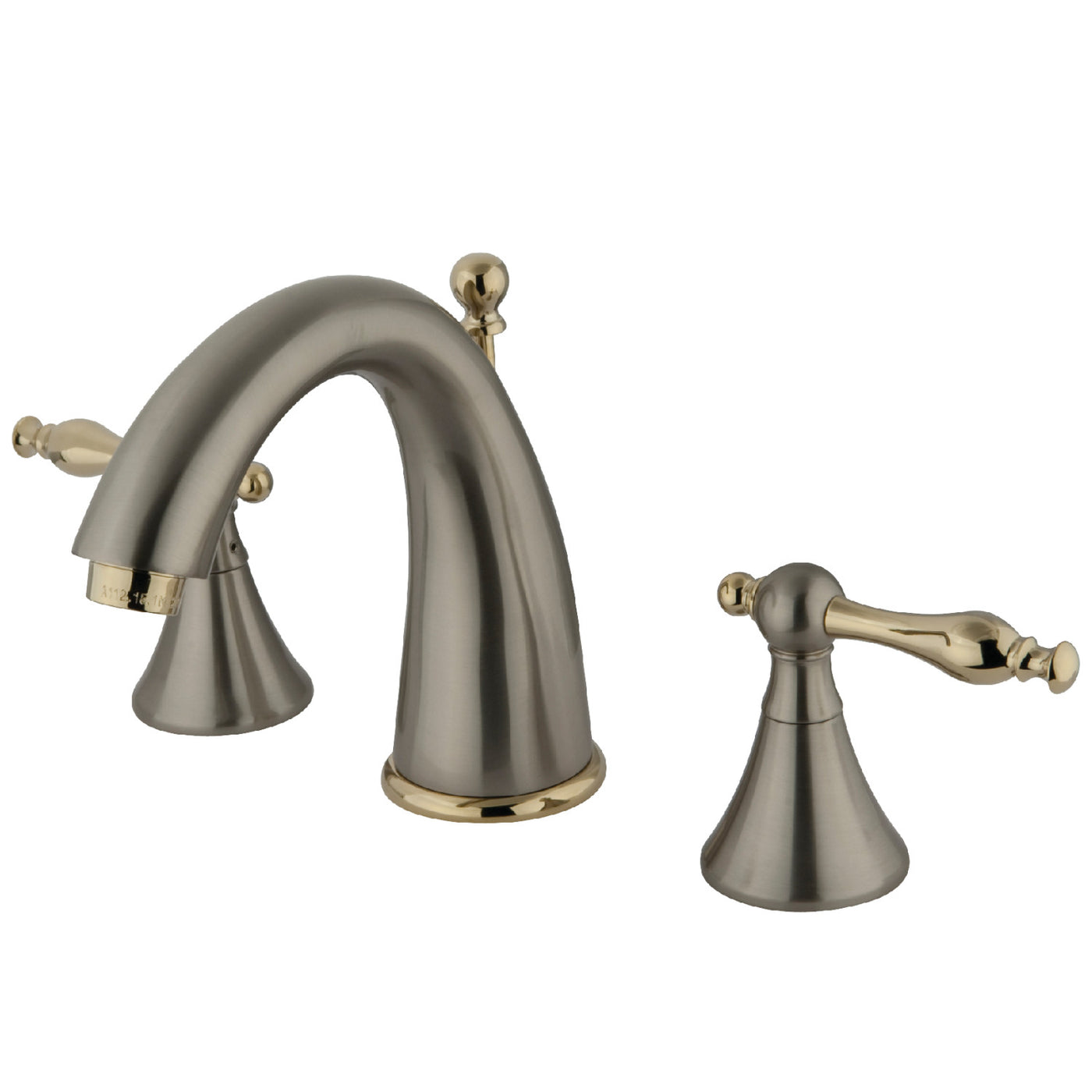 Elements of Design ES2979NL Widespread Bathroom Faucet with Brass Pop-Up, Brushed Nickel/Polished Brass