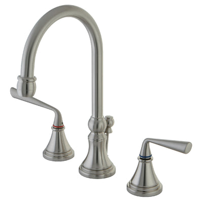 Elements of Design ES2988ZL Widespread Bathroom Faucet with Brass Pop-Up, Brushed Nickel
