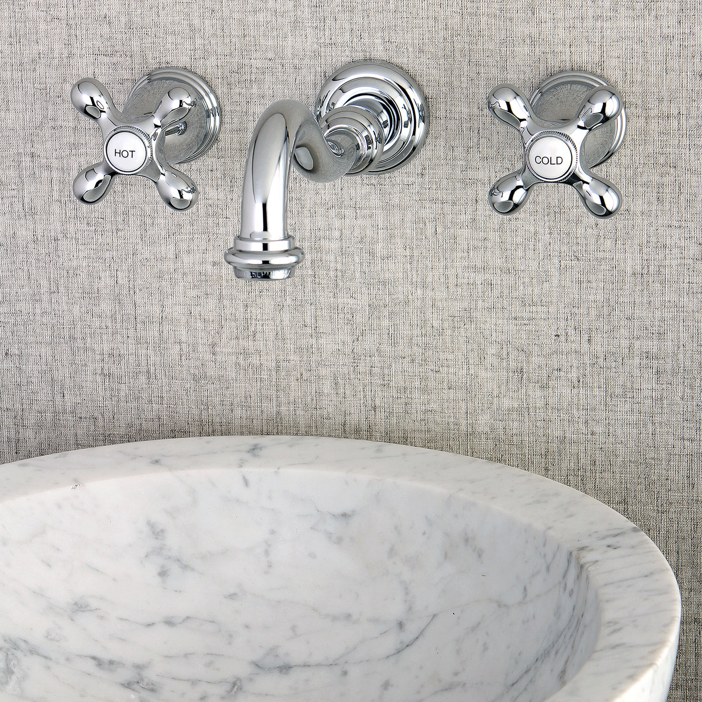 Elements of Design ES3121AX 2-Handle Wall Mount Bathroom Faucet, Polished Chrome