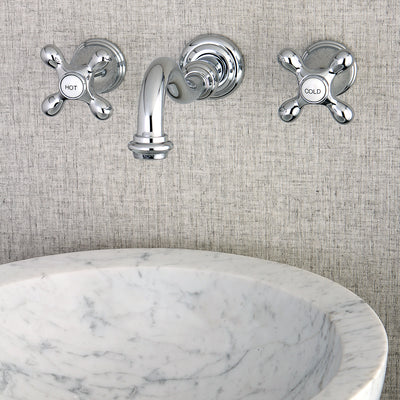 Elements of Design ES3121AX 2-Handle Wall Mount Bathroom Faucet, Polished Chrome
