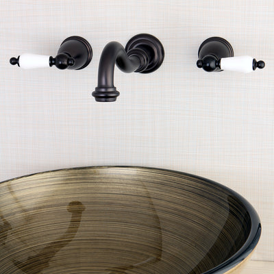 Elements of Design ES3125PL 2-Handle Wall Mount Bathroom Faucet, Oil Rubbed Bronze
