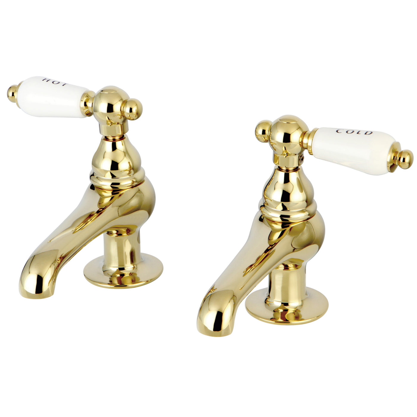 Elements of Design ES3202PL Basin Faucet with Porcelain Lever Handel, Polished Brass