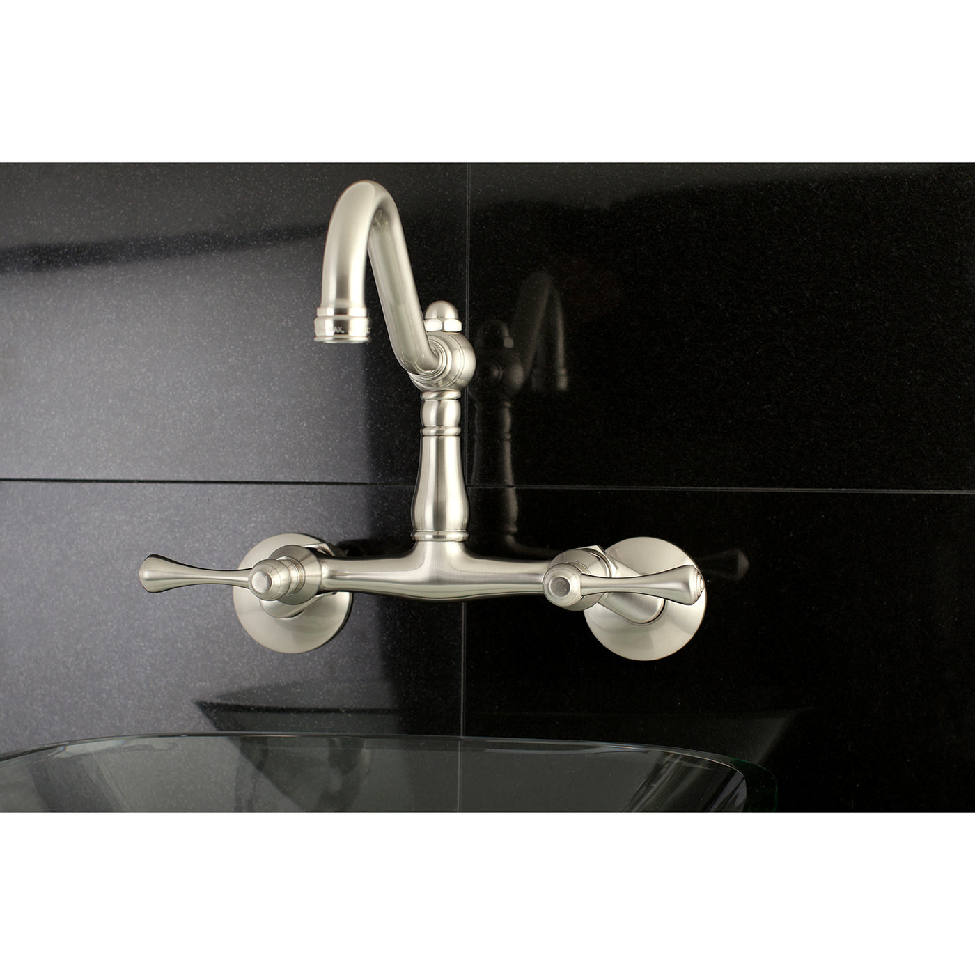 Elements of Design ES3228BL 6-Inch Adjustable Center Wall Mount Kitchen Faucet, Brushed Nickel