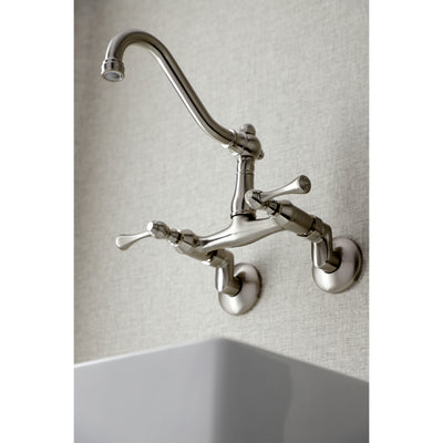Elements of Design ES3228BL 6-Inch Adjustable Center Wall Mount Kitchen Faucet, Brushed Nickel