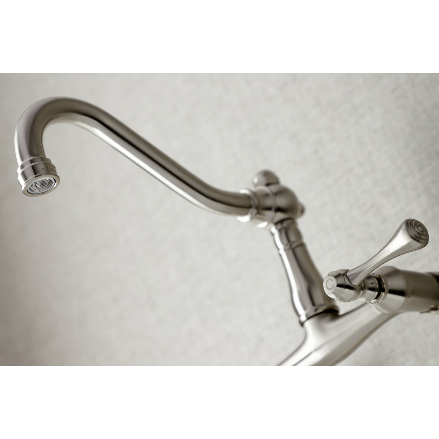 Elements of Design ES3228BL 6-Inch Adjustable Center Wall Mount Kitchen Faucet, Brushed Nickel