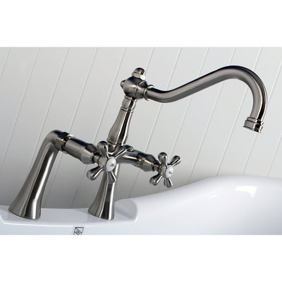 Elements of Design ES3238AX 7-Inch Center Deck Mount Clawfoot Tub Faucet, Brushed Nickel