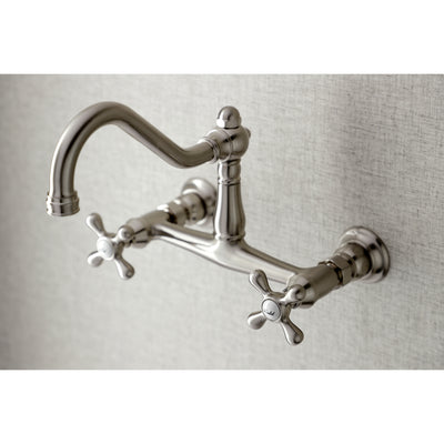 Elements of Design ES3248AX 8-Inch Center Wall Mount Bathroom Faucet, Brushed Nickel