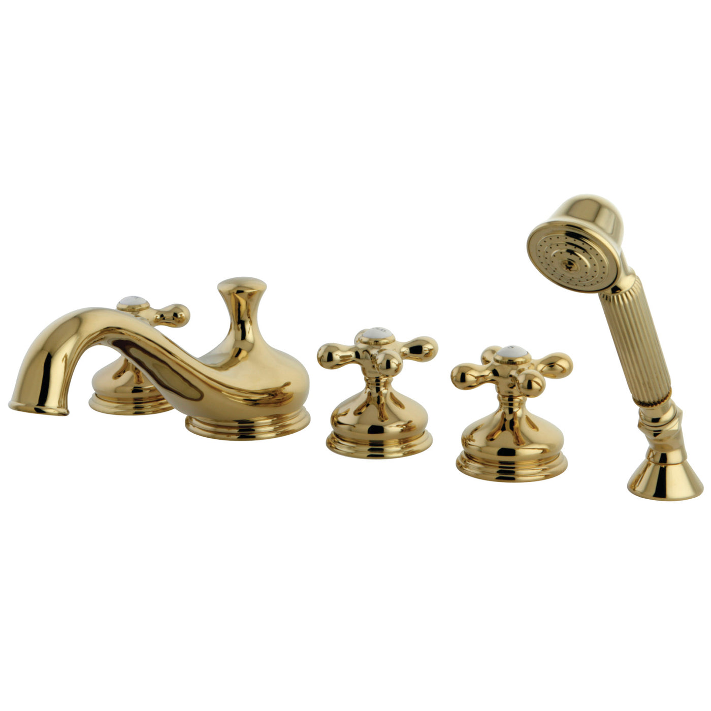 Elements of Design ES33325AX Roman Tub Faucet with Hand Shower, Polished Brass