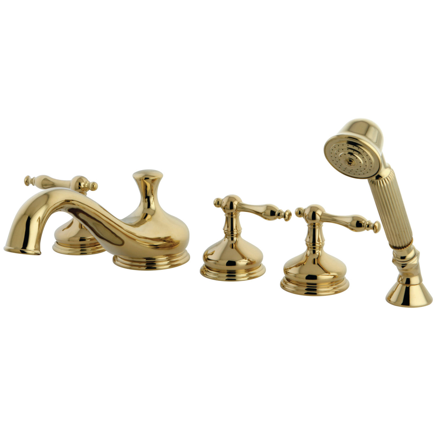 Elements of Design ES33325NL Roman Tub Faucet with Hand Shower, Polished Brass