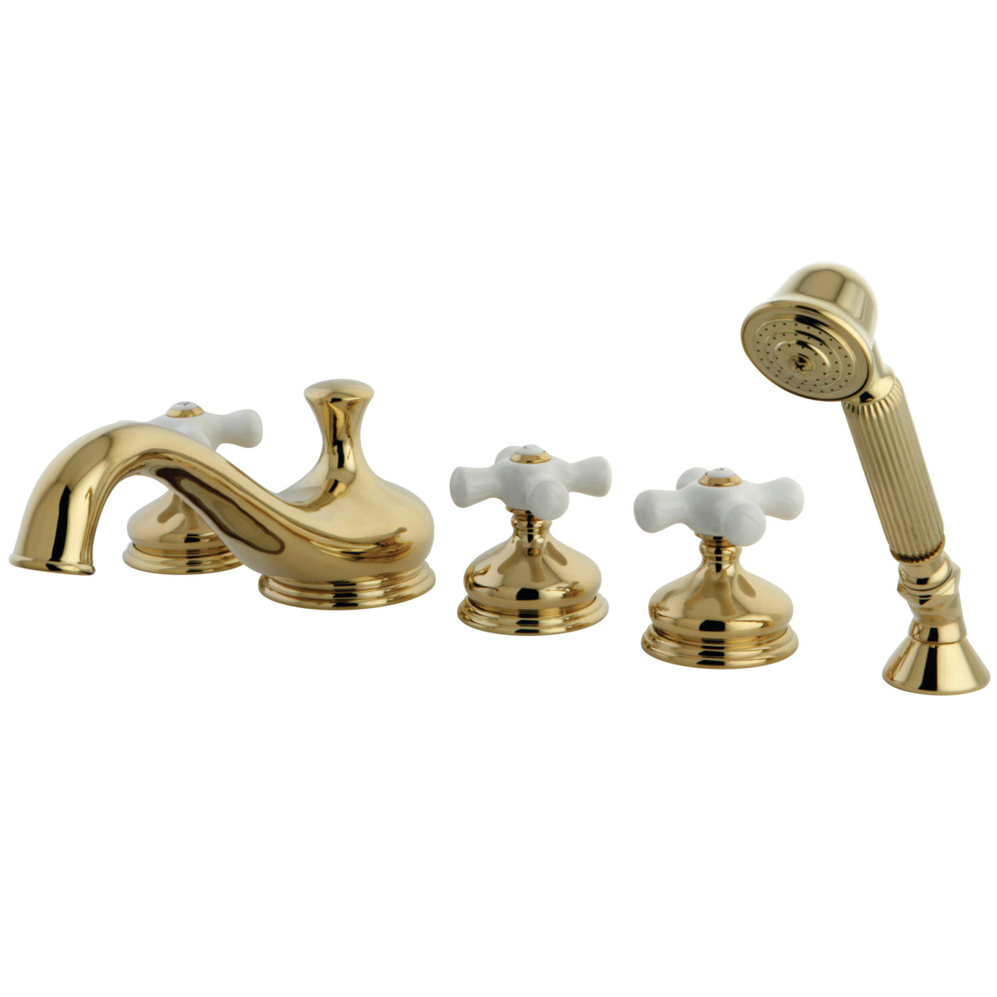 Elements of Design ES33325PX Roman Tub Faucet with Hand Shower, Polished Brass