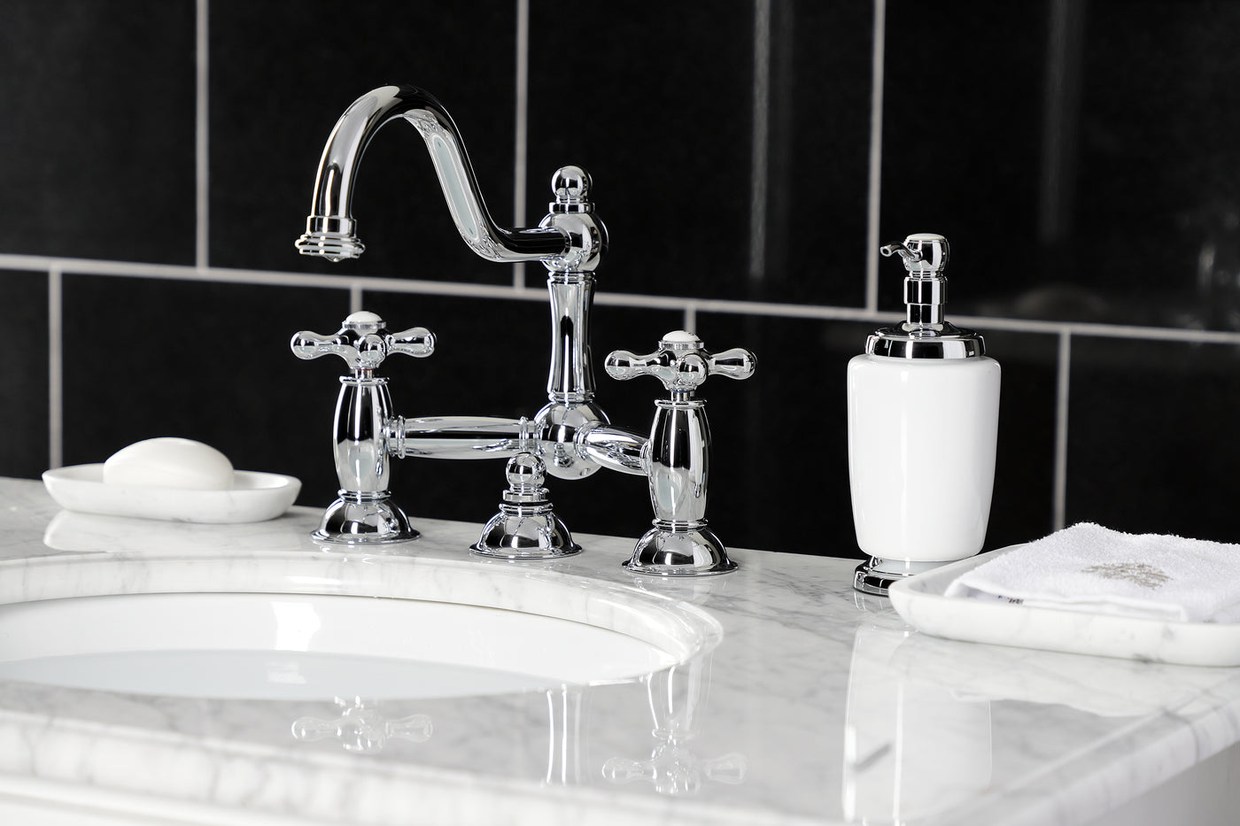 Elements of Design ES3911AX Bridge Bathroom Faucet, Polished Chrome