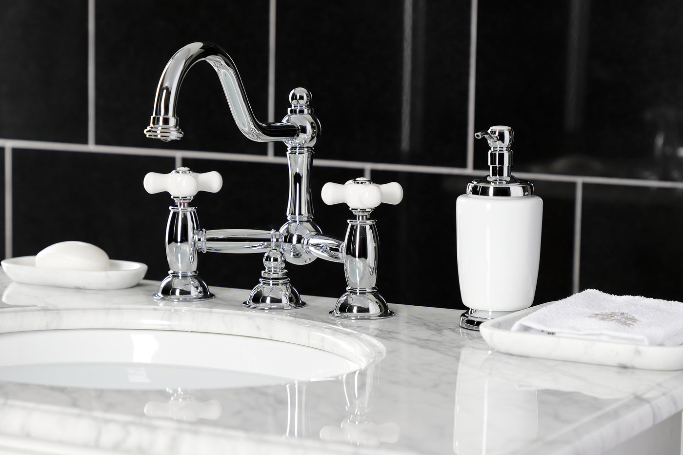 Elements of Design ES3911PX Bridge Bathroom Faucet, Polished Chrome