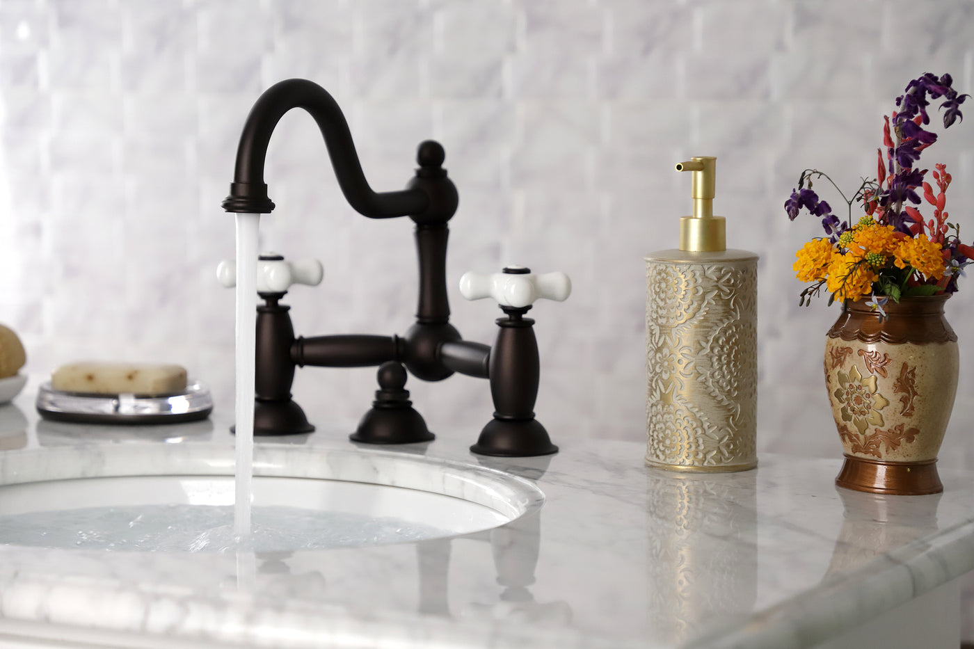 Elements of Design ES3915PX Bridge Bathroom Faucet, Oil Rubbed Bronze