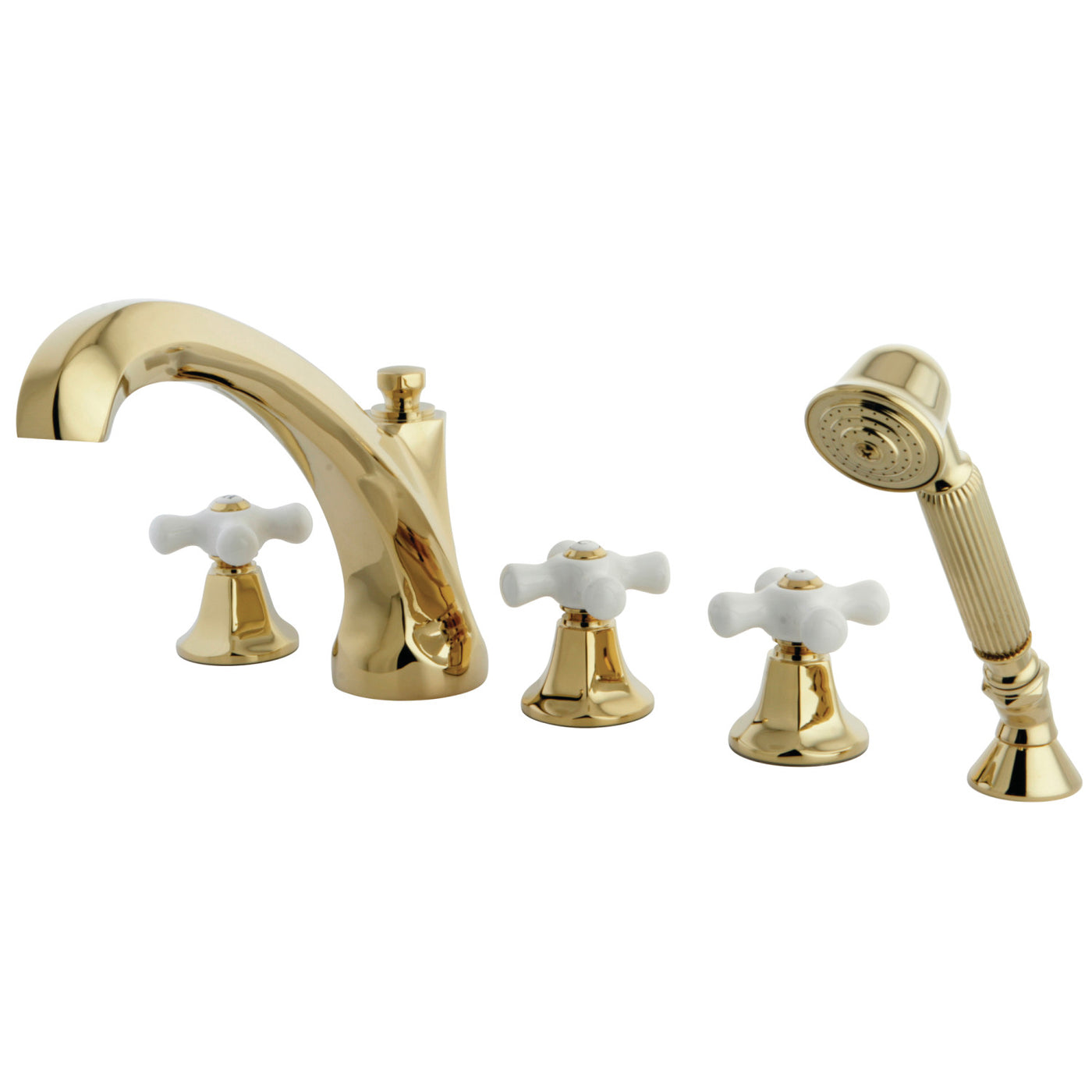 Elements of Design ES43225PX Roman Tub Faucet with Hand Shower, Polished Brass