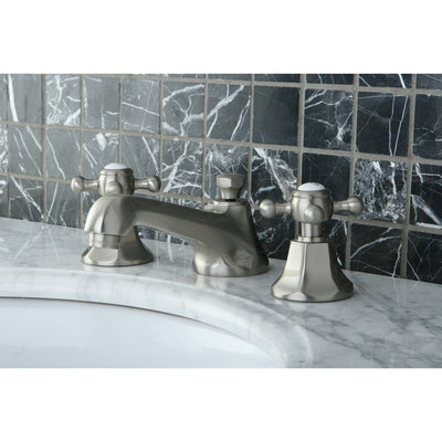 Elements of Design ES4468BX Widespread Bathroom Faucet with Brass Pop-Up, Brushed Nickel