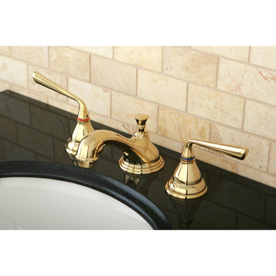 Elements of Design ES5562ZL Widespread Bathroom Faucet with Brass Pop-Up, Polished Brass
