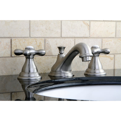 Elements of Design ES5568AX Widespread Bathroom Faucet with Brass Pop-Up, Brushed Nickel