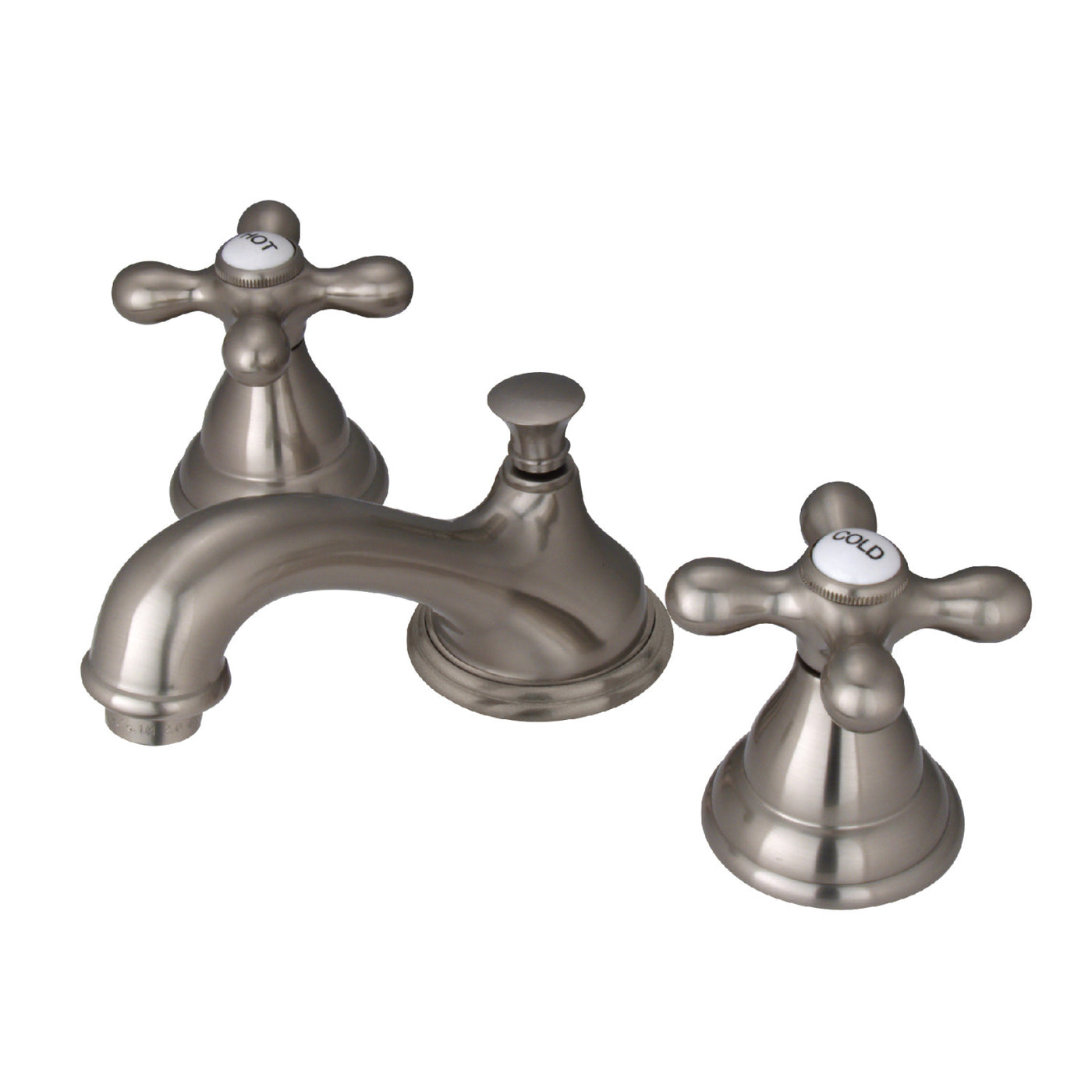 Elements of Design ES5568AX Widespread Bathroom Faucet with Brass Pop-Up, Brushed Nickel
