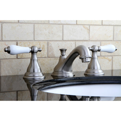 Elements of Design ES5568PL Widespread Bathroom Faucet with Brass Pop-Up, Brushed Nickel