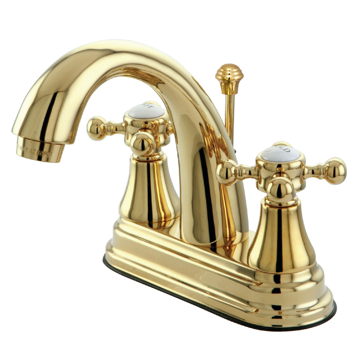 Elements of Design ES7612BX 4-Inch Centerset Bathroom Faucet with Brass Pop-Up, Polished Brass