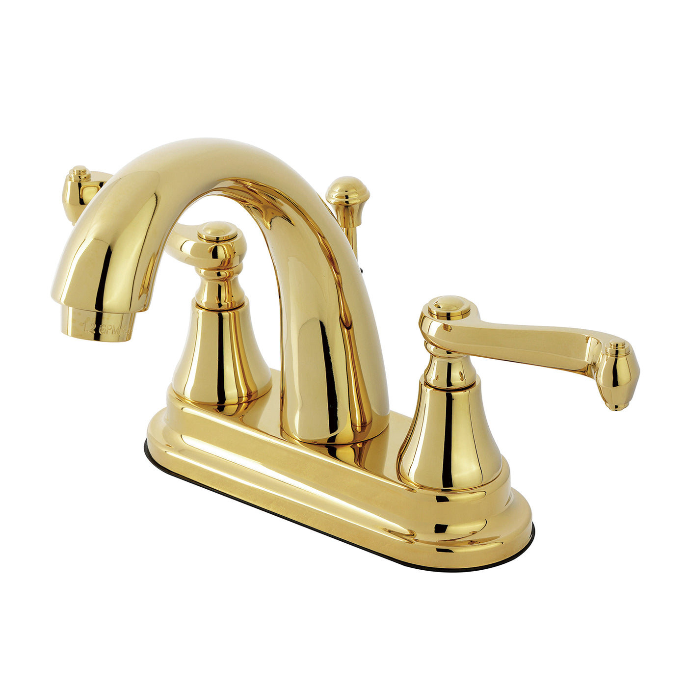 Elements of Design ES7612FL 4-Inch Centerset Bathroom Faucet with Brass Pop-Up, Polished Brass