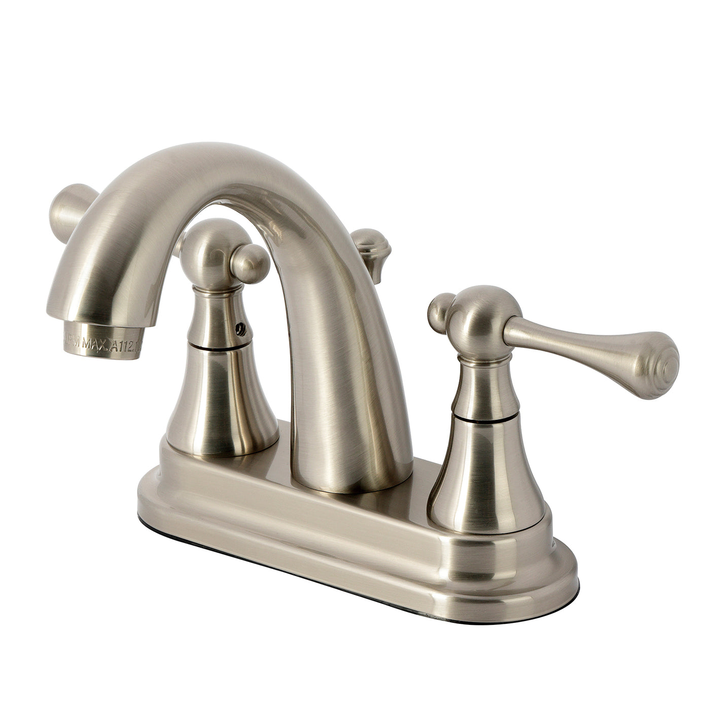 Elements of Design ES7618BL 4-Inch Centerset Bathroom Faucet with Brass Pop-Up, Brushed Nickel
