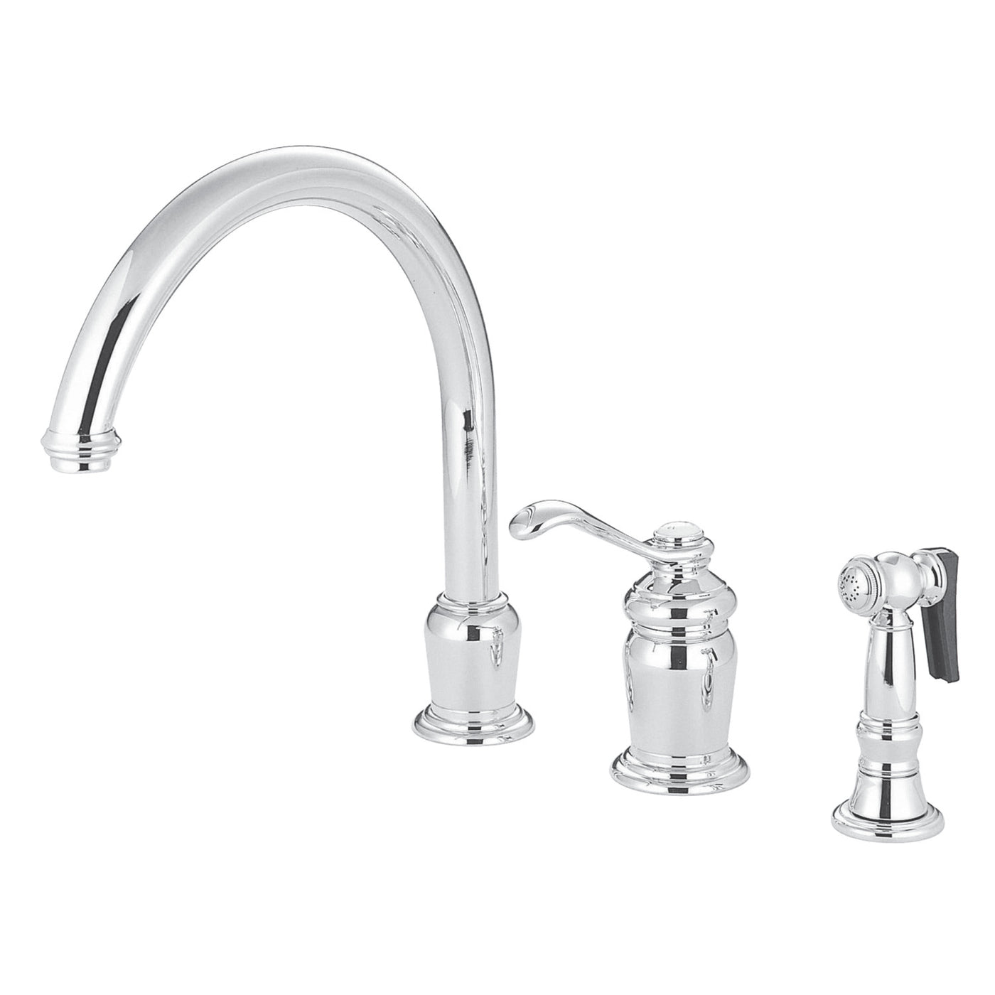 Elements of Design ES7821TLBS Single-Handle Widespread Kitchen Faucet with Brass Sprayer, Polished Chrome