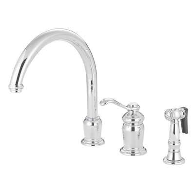Elements of Design ES7821TLBS Single-Handle Widespread Kitchen Faucet with Brass Sprayer, Polished Chrome