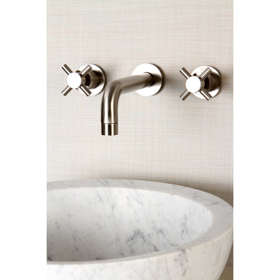 Elements of Design ES8128DX Two-Handle Wall Mount Bathroom Faucet, Brushed Nickel
