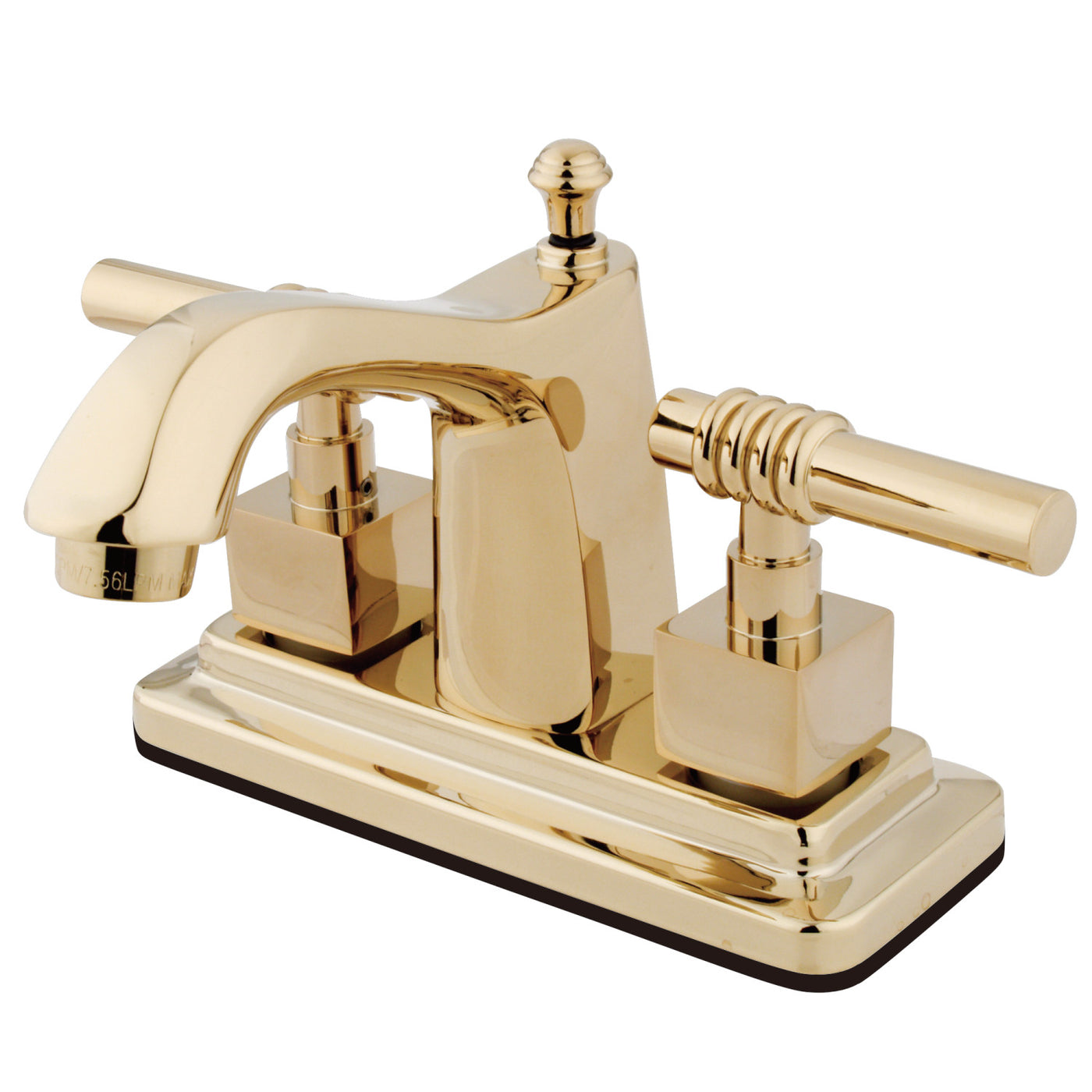 Elements of Design ES8642QL 4-Inch Centerset Bathroom Faucet with Brass Pop-Up, Polished Brass