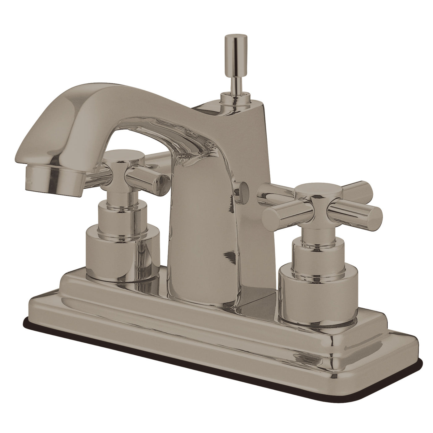 Elements of Design ES8648EX 4-Inch Centerset Bathroom Faucet with Brass Pop-Up, Brushed Nickel